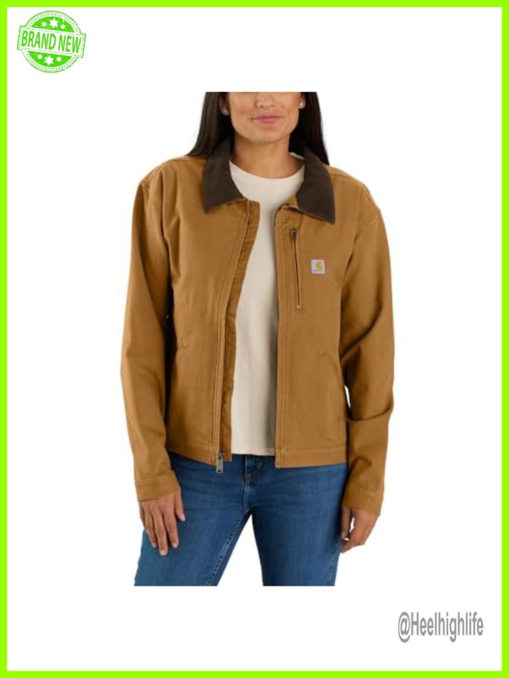Women's Cotton Spandex Detroit Jacket with Corduroy Collar Medium Stretch